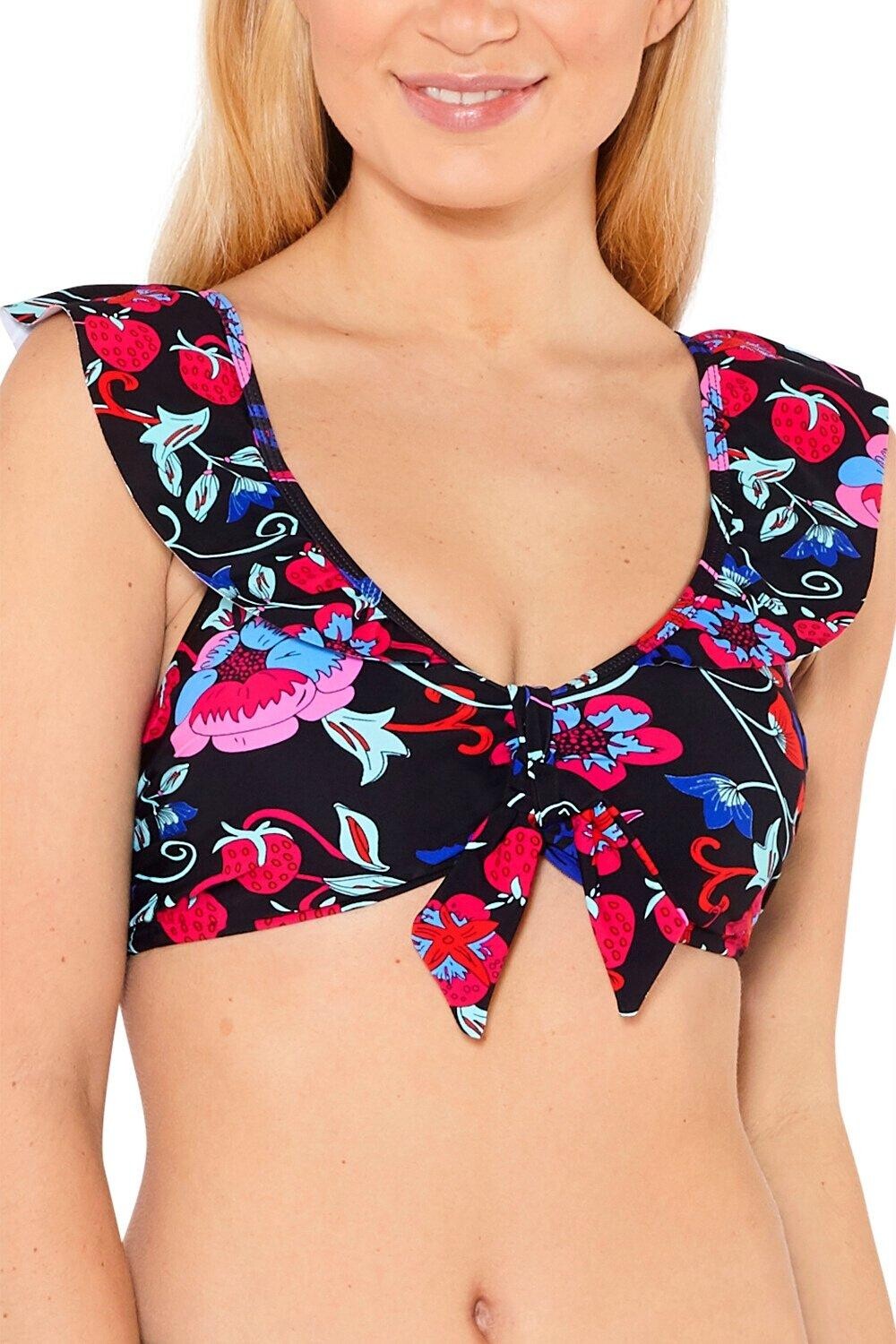 Топ бикини с оборками и завязками спереди Bardot Beachcomber, черный
Топ бикини с оборками и завязками спереди Bardot Beachcomber, черный