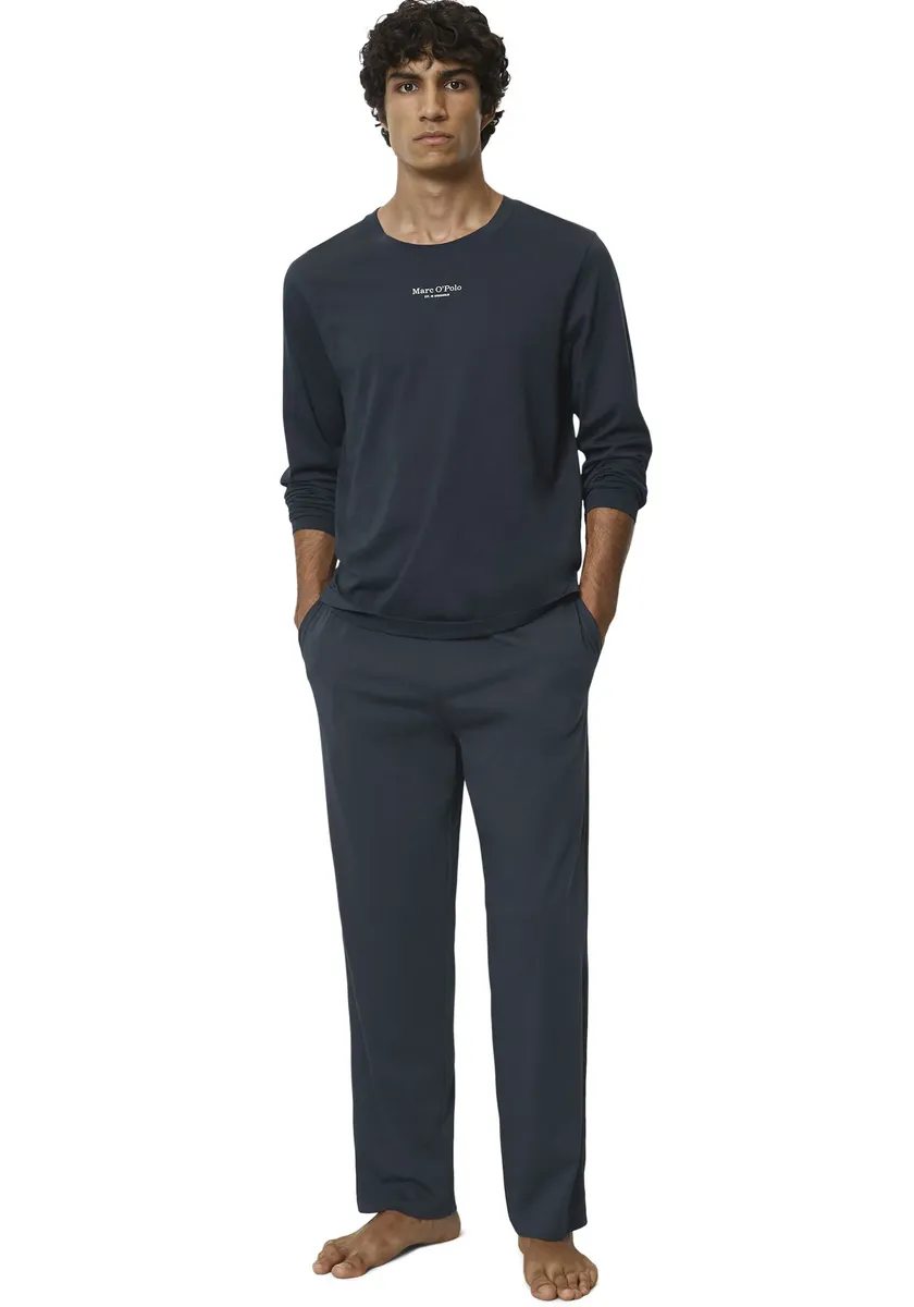 Рубашка Marc O'Polo с длинными рукавами и тисненым логотипом, синий 
Рубашка Marc O'Polo с длинными рукавами и тисненым логотипом, синий