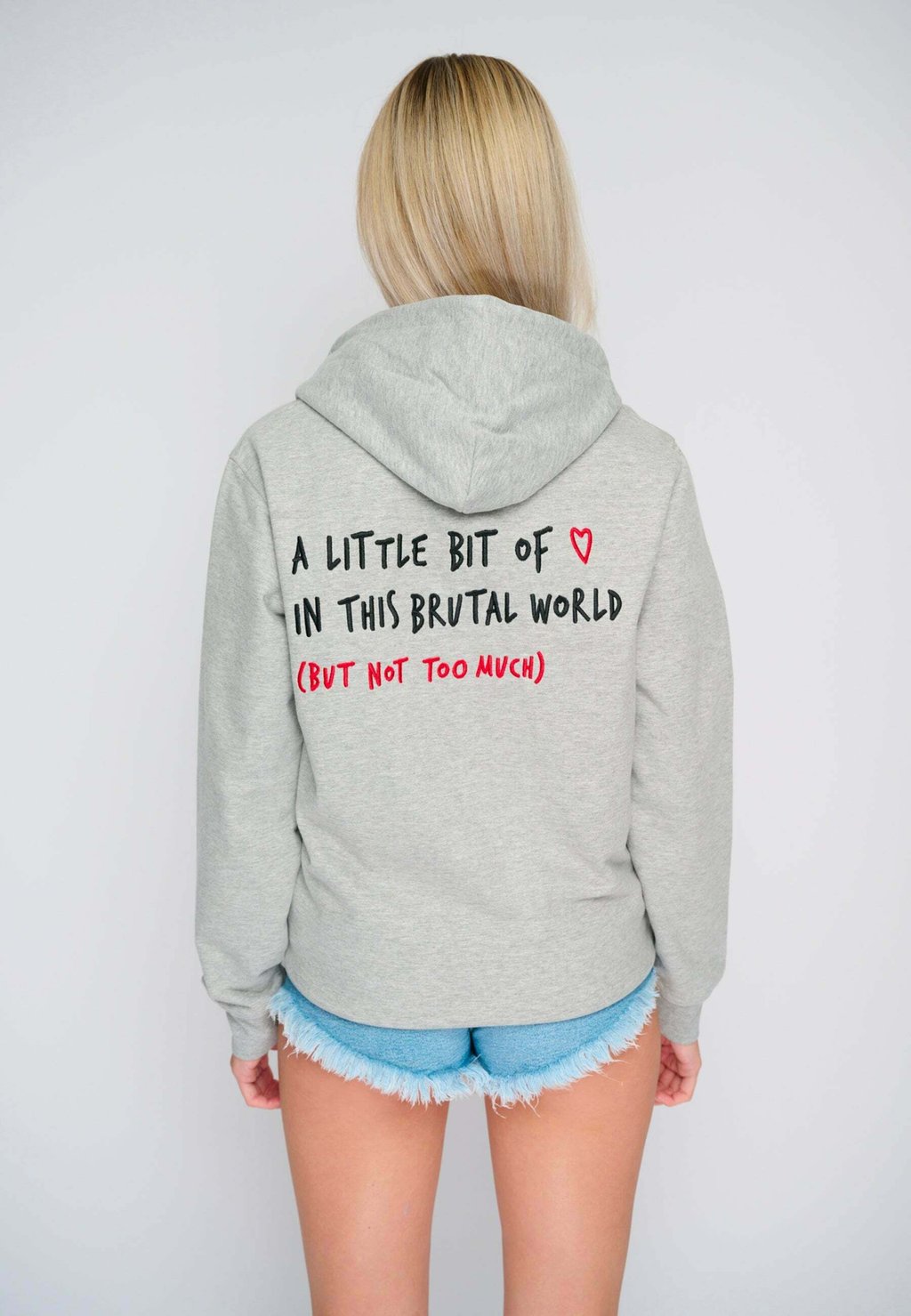 Толстовка на молнии BRUTAL BACK EMBROIDERY Mira Paris, серый 
Толстовка на молнии BRUTAL BACK EMBROIDERY Mira Paris, серый