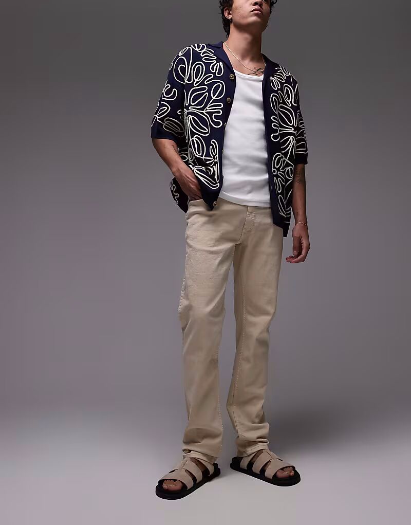 Джинсы Mango Patrick Slim Fit светло-бежевого цвета
Джинсы Mango Patrick Slim Fit светло-бежевого цвета