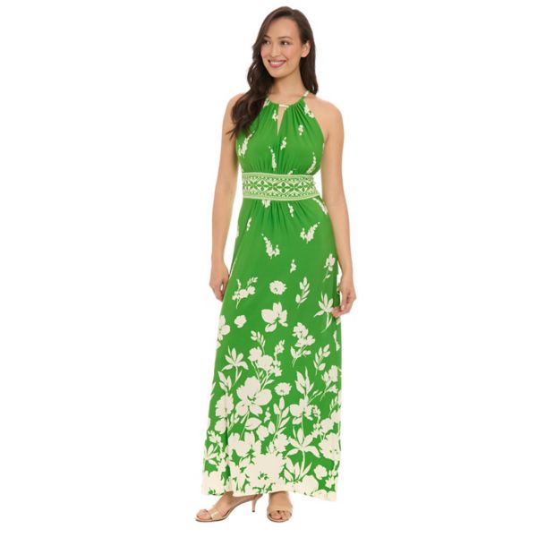 Женское макси-платье с принтом и бретельками через шею London Times, зеленый
Женское макси-платье с принтом и бретельками через шею London Times, зеленый