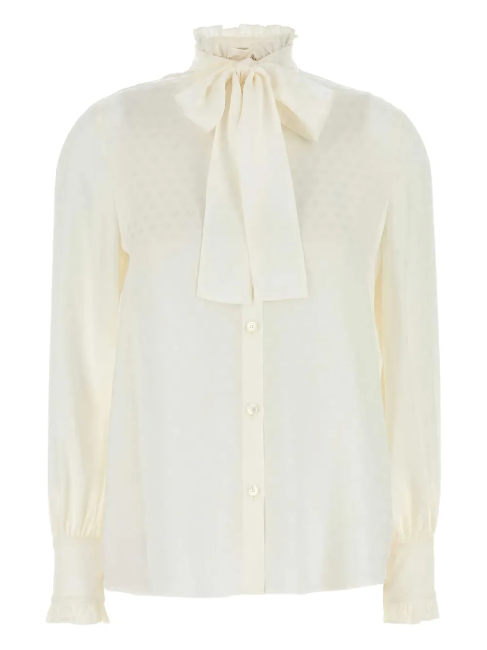 Шелковая рубашка с оборкой на вороте VALENTINO GARAVANI, нейтральный
Шелковая рубашка с оборкой на вороте VALENTINO GARAVANI, нейтральный