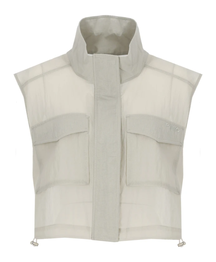 Серый пуловер без рукавов с высоким воротником Pinko, серый
Серый пуловер без рукавов с высоким воротником Pinko, серый