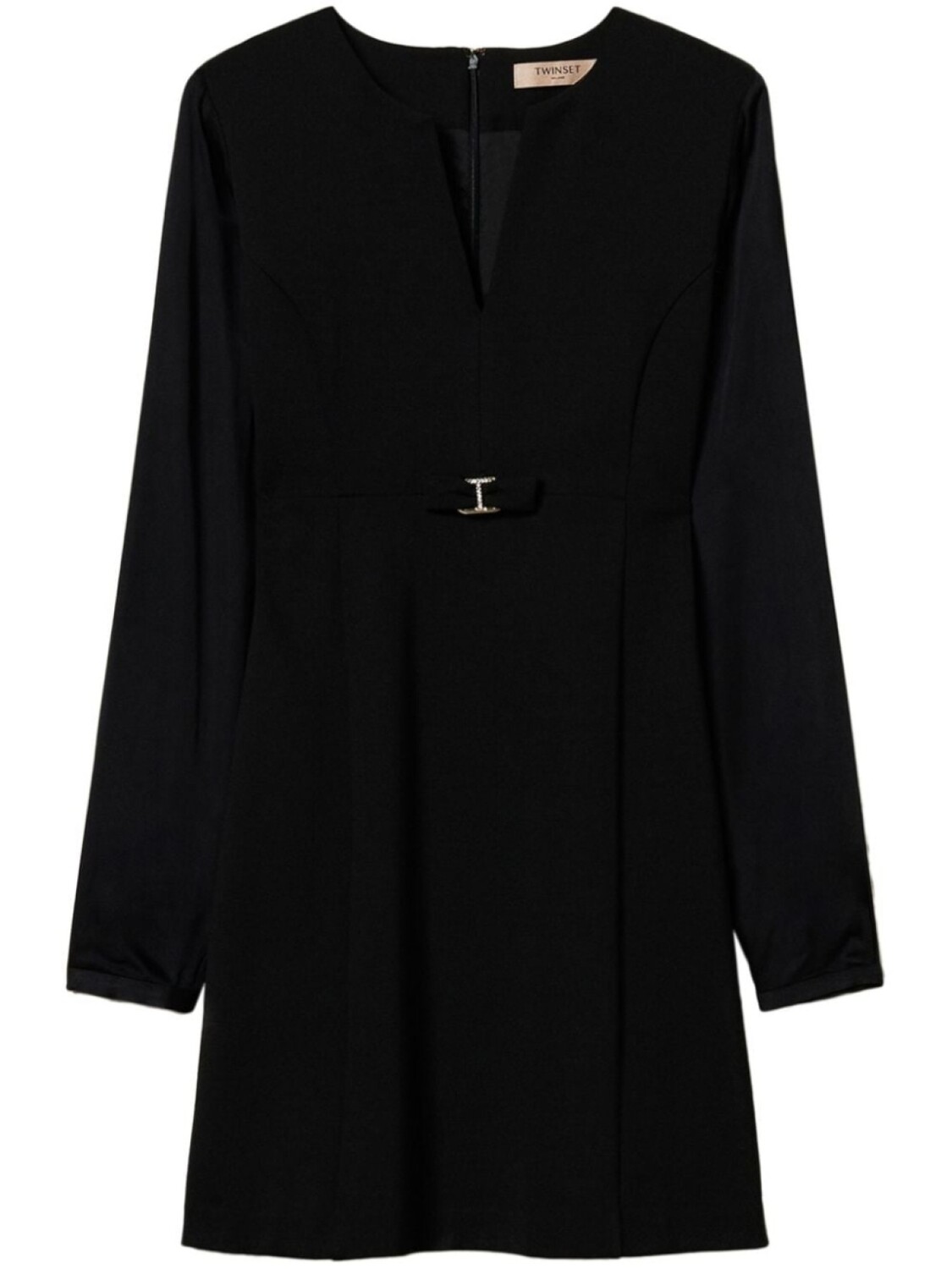 Платье мини TWINSET с бантом Oval T, черный 
Платье мини TWINSET с бантом Oval T, черный