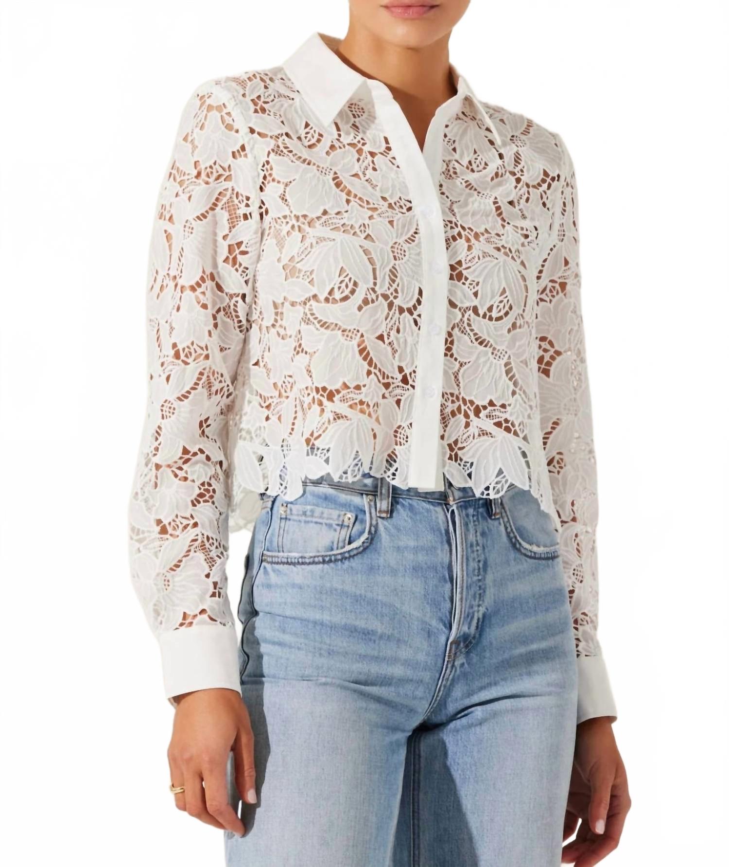 Ажурный топ Isabis Floral Lace в белом цвете ASTR
Ажурный топ Isabis Floral Lace в белом цвете ASTR