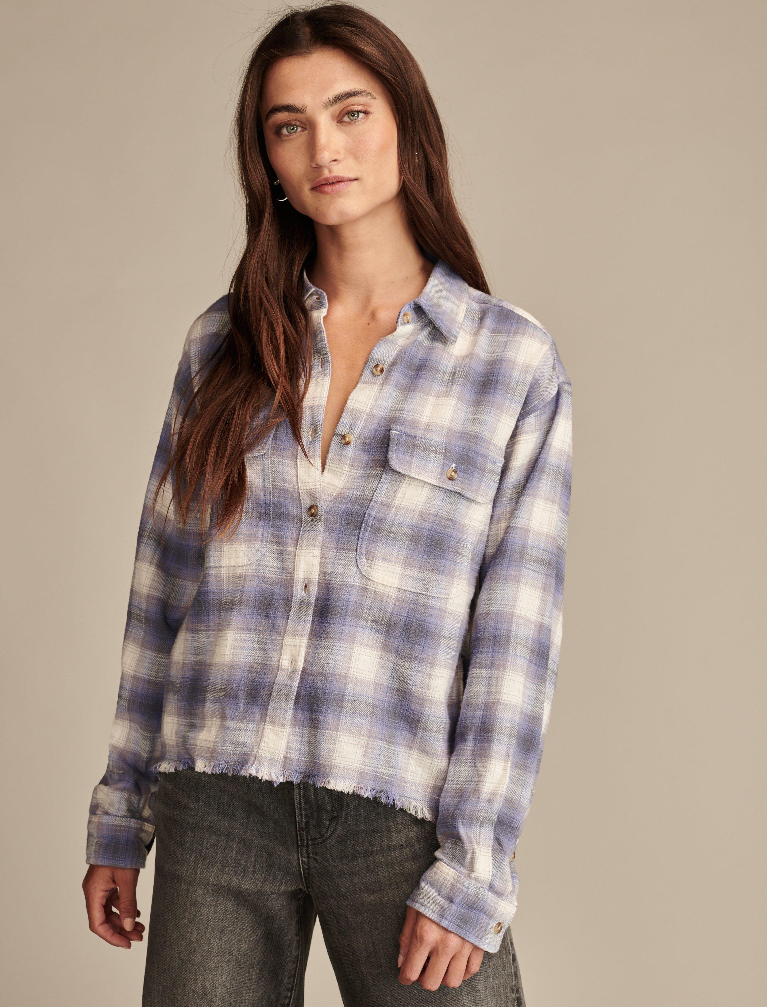 Женская укороченная рубашка Lucky Brand с необработанным краем в клетку на пуговицах, светло-фиолетовый
Женская укороченная рубашка Lucky Brand с необработанным краем в клетку на пуговицах, светло-фиолетовый