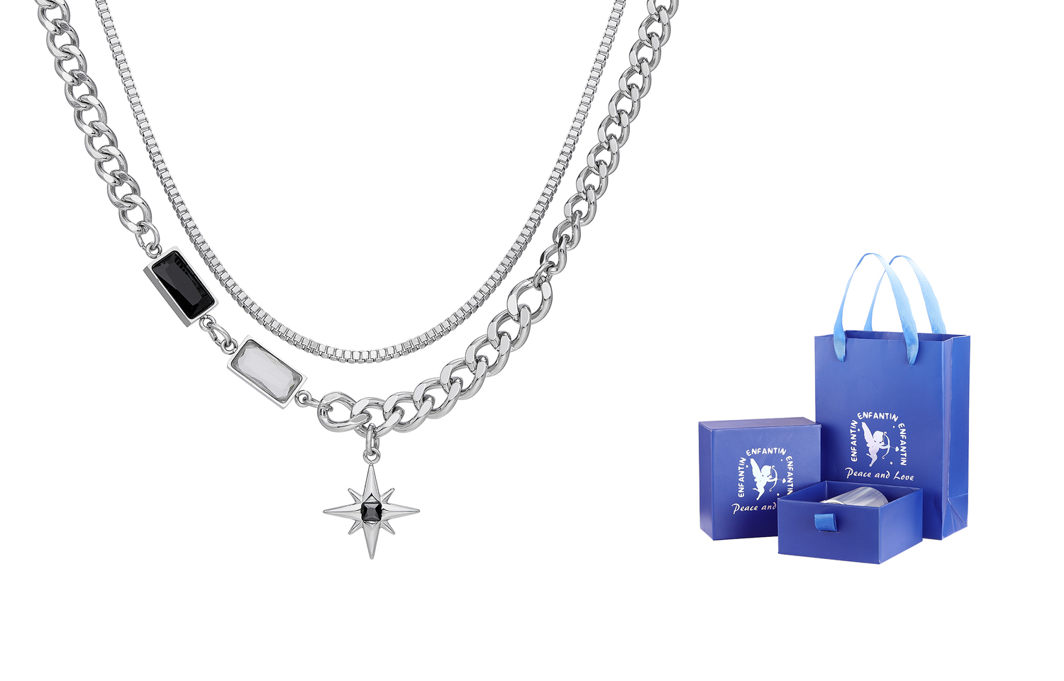 Титановая стальная цепь унисекс ENFANTIN, Hexagram Gift Box
Титановая стальная цепь унисекс ENFANTIN, Hexagram Gift Box