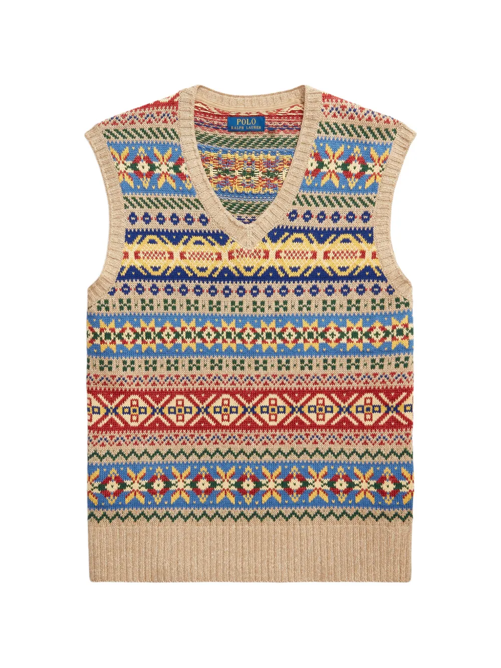 Жилет с V-образным вырезом в технике "фэйр-айл" Polo Ralph Lauren, бежевый
Жилет с V-образным вырезом в технике "фэйр-айл" Polo Ralph Lauren, бежевый