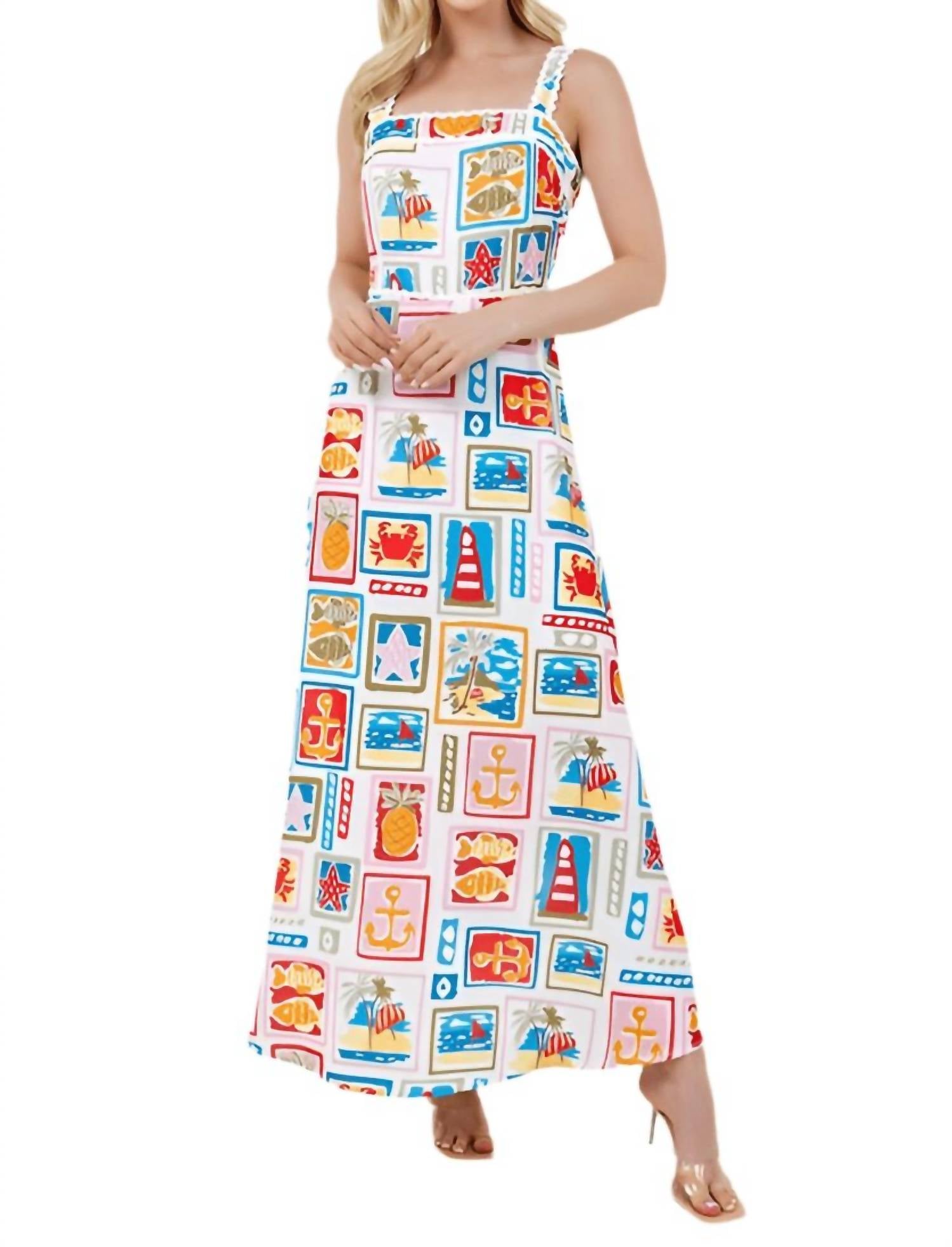 Платье макси "Почтовая марка" в белом цвете Mayah Overseas
Платье макси "Почтовая марка" в белом цвете Mayah Overseas