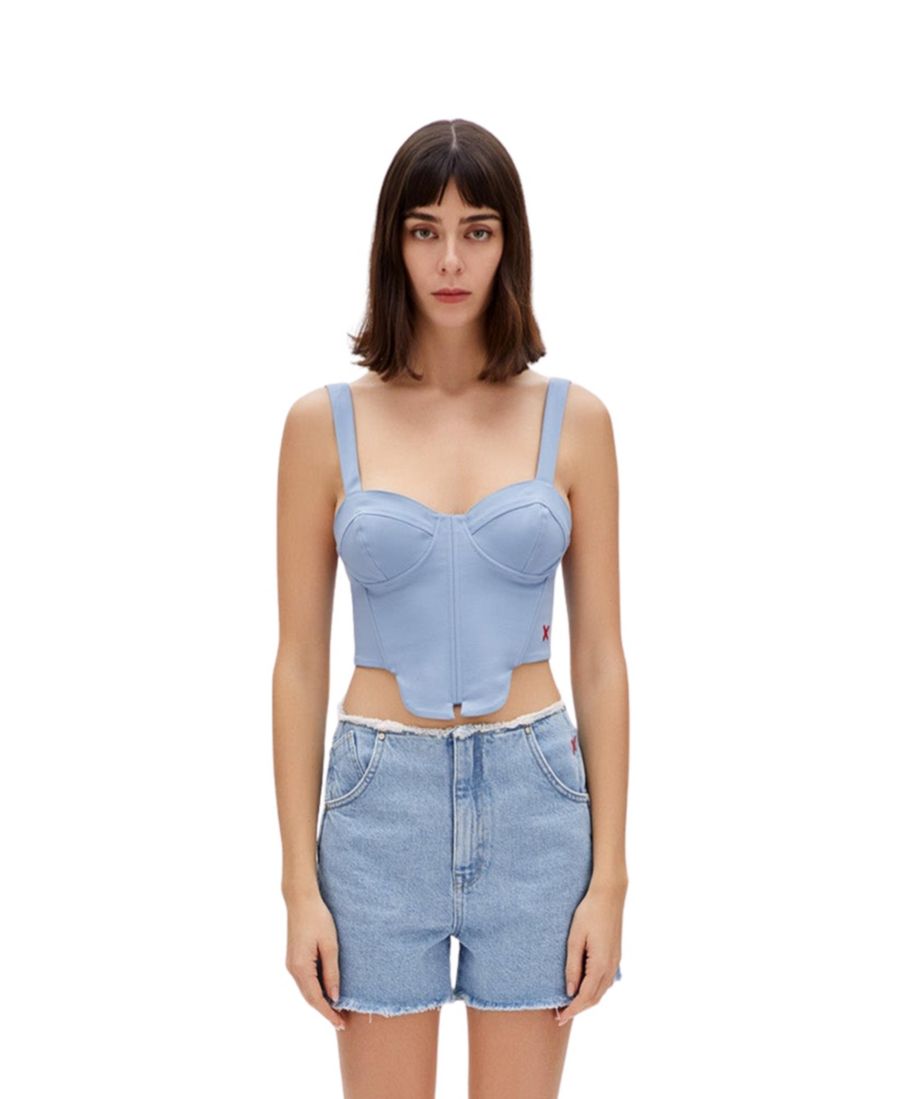 Женский хлопковый тканый корсетный топ PCFG, Baby blue
Женский хлопковый тканый корсетный топ PCFG, Baby blue