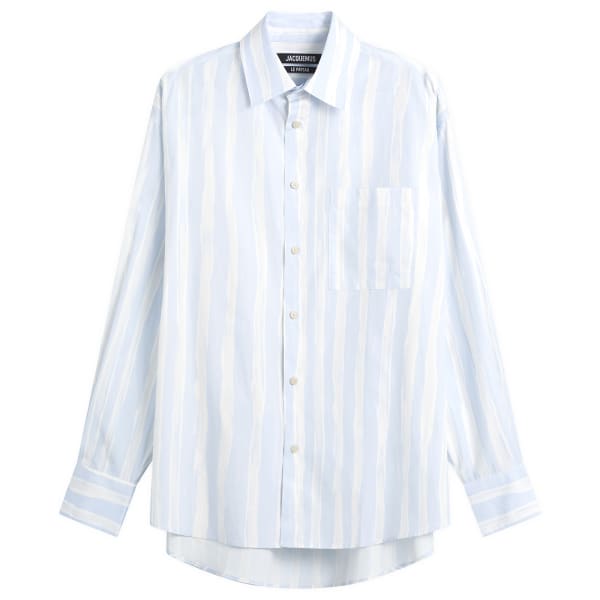 Рубашка в полоску Камарг Jacquemus, синий бежевый gouache print
Рубашка в полоску Камарг Jacquemus, синий бежевый gouache print