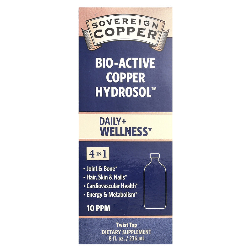 Sovereign Silver, Bio-Active Copper Hydrosol , 10 част. / Млн, 236 мл (8 жидк. Унций)
Sovereign Silver, Bio-Active Copper Hydrosol , 10 част. / Млн, 236 мл (8 жидк. Унций)