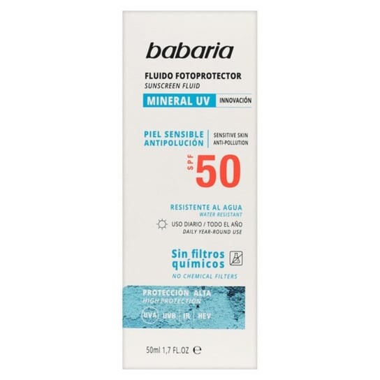 Солнцезащитный крем, Крем для лица с флюидом SPF50 Babaria
Солнцезащитный крем, Крем для лица с флюидом SPF50 Babaria