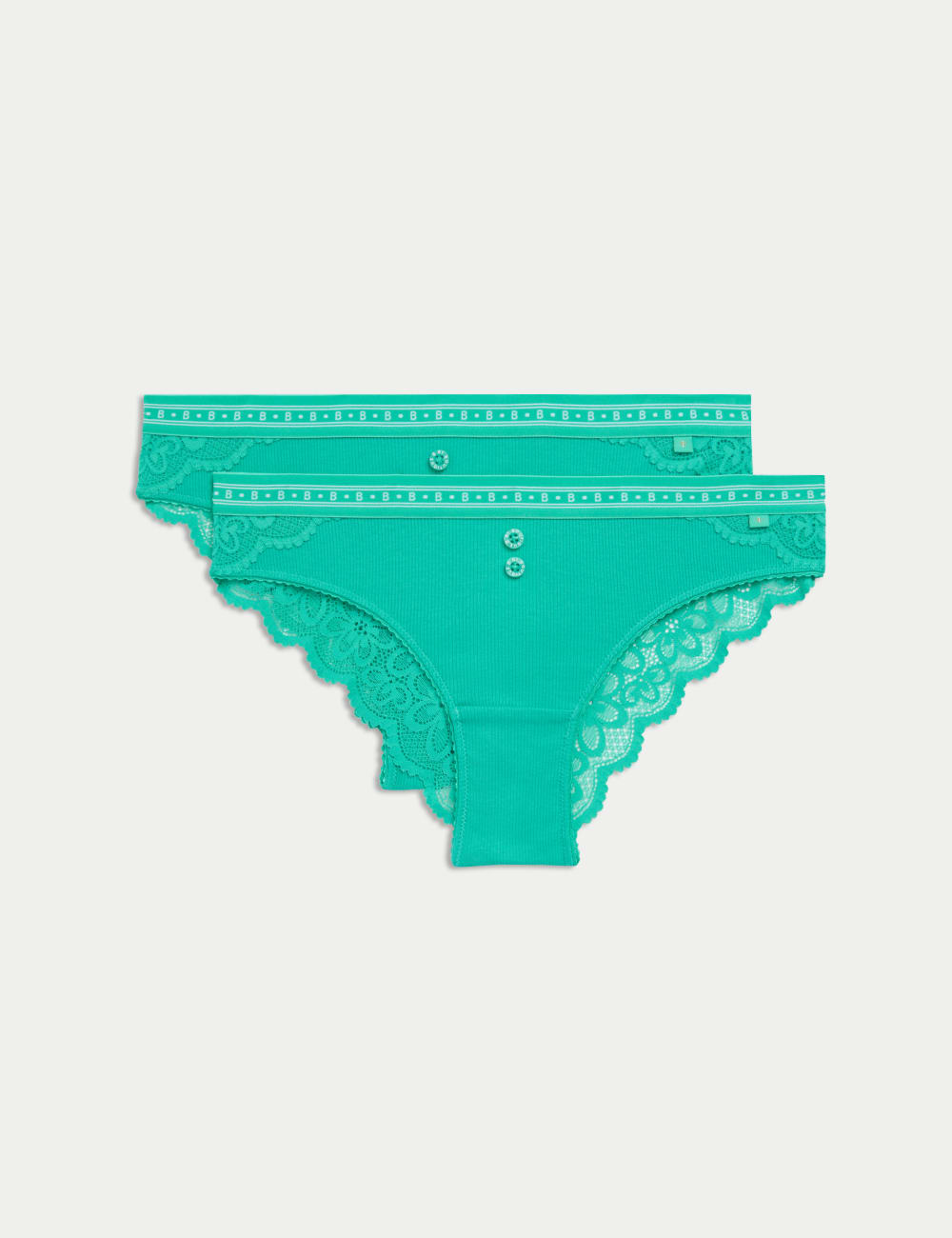 2 пары трусиков-бразильских трусиков Lotta Ribbed B by Boutique, цвет Bright aqua
2 пары трусиков-бразильских трусиков Lotta Ribbed B by Boutique, цвет Bright aqua