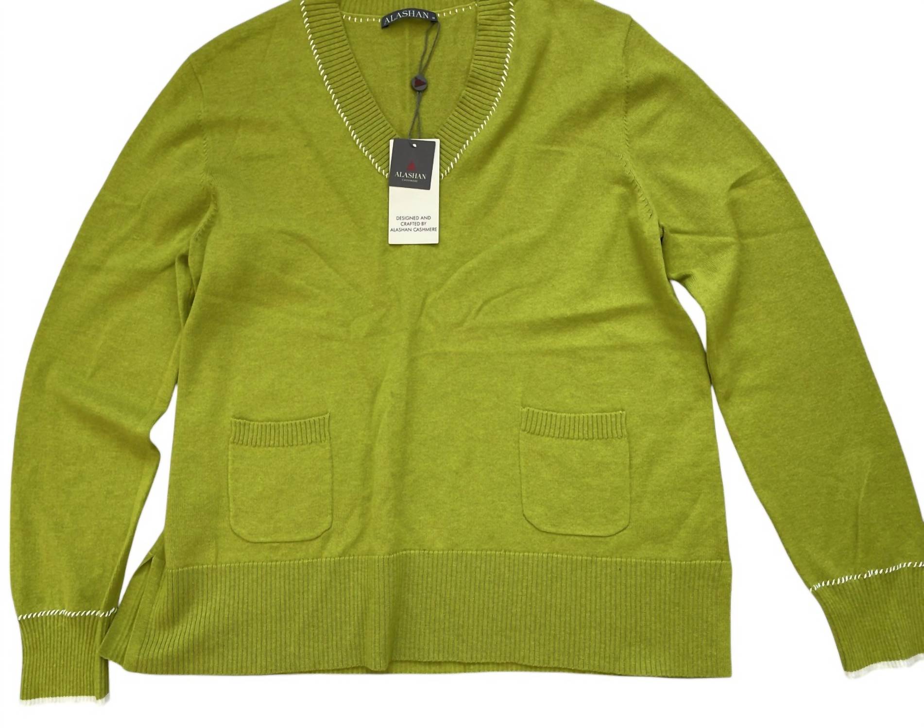 Alashan Cashmere Женский свитер с V-образным вырезом и прошивкой "внахлест", цвет шартрез
Alashan Cashmere Женский свитер с V-образным вырезом и прошивкой "внахлест", цвет шартрез