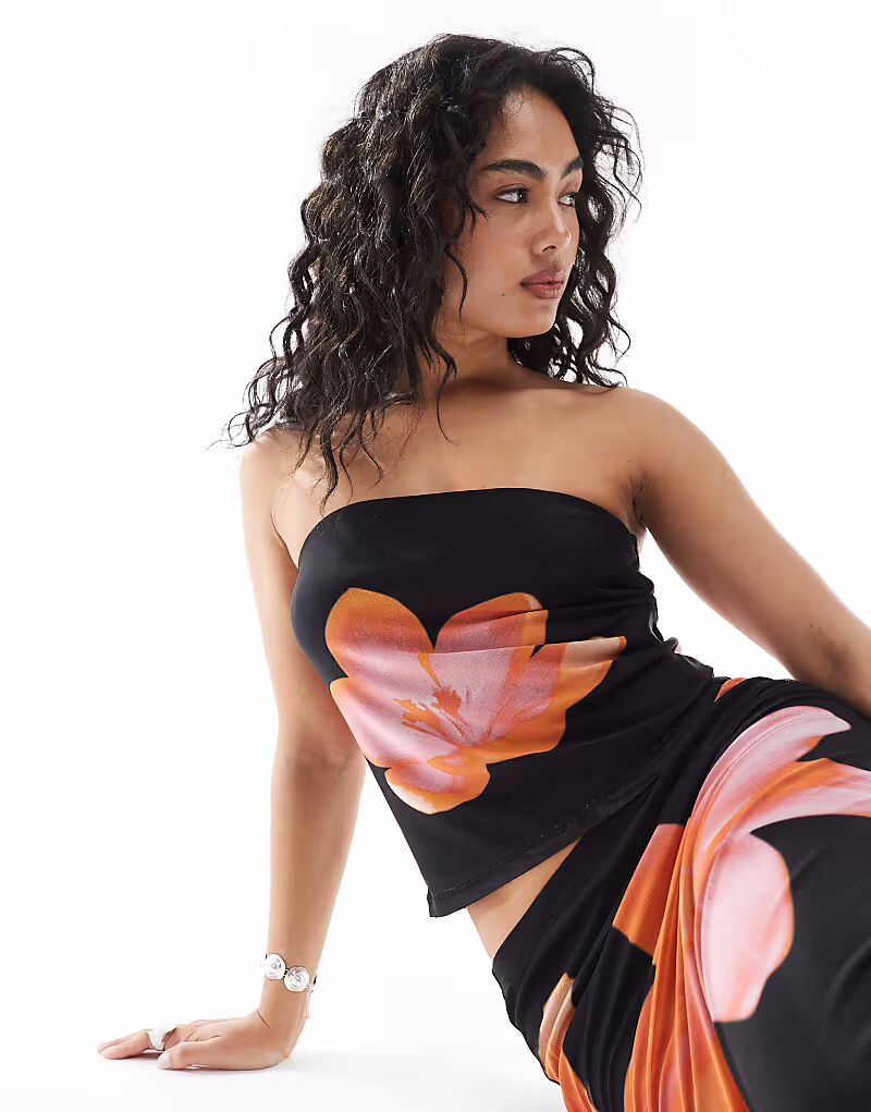 JJXX Топ из сетки без бретелек с цветочным принтом, коорд
JJXX Топ из сетки без бретелек с цветочным принтом, коорд