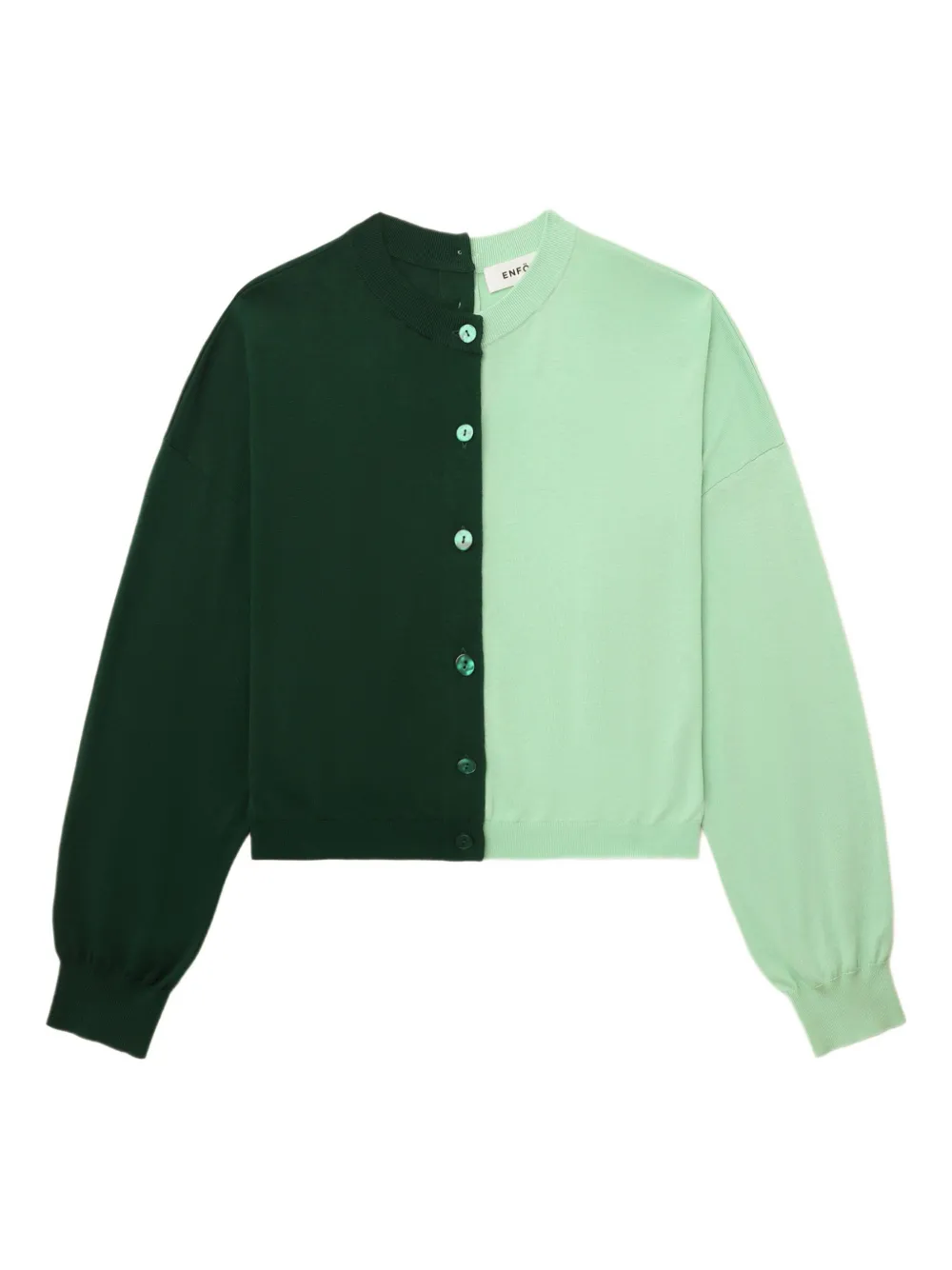 Кардиган из шелка и хлопка на пуговицах Enföld, зеленый 
Кардиган из шелка и хлопка на пуговицах Enföld, зеленый