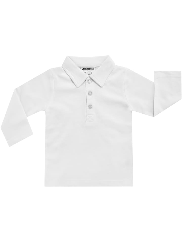 Рубашка-поло с длинными рукавами, праздничный стиль, белого цвета. Jacky
Рубашка-поло с длинными рукавами, праздничный стиль, белого цвета. Jacky