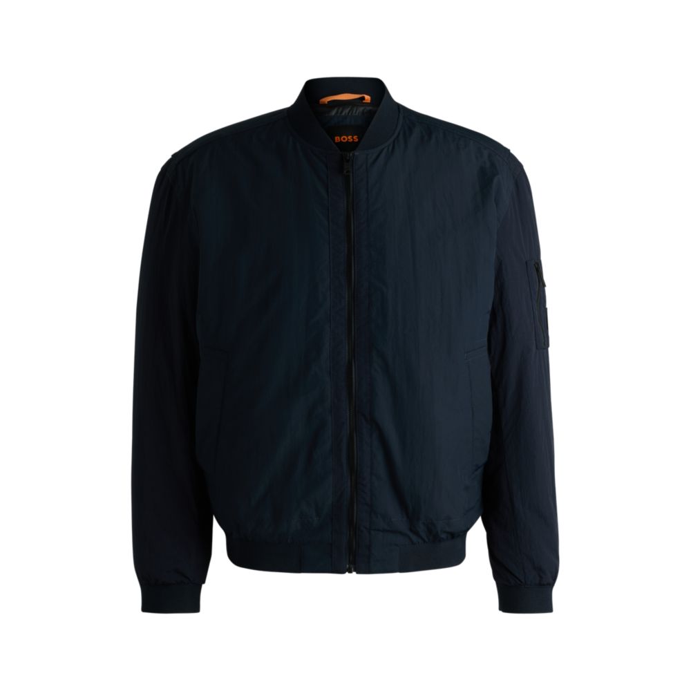 Водоотталкивающая куртка-бомбер с логотипом BOSS, темно-синий
Водоотталкивающая куртка-бомбер с логотипом BOSS, темно-синий