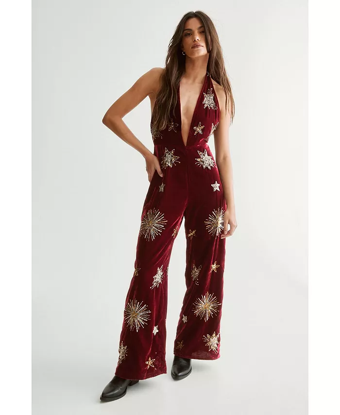 Женский бархатный комбинезон с бретелькой через шею, украшенный звездами Nasty Gal, фиолетовый
Женский бархатный комбинезон с бретелькой через шею, украшенный звездами Nasty Gal, фиолетовый