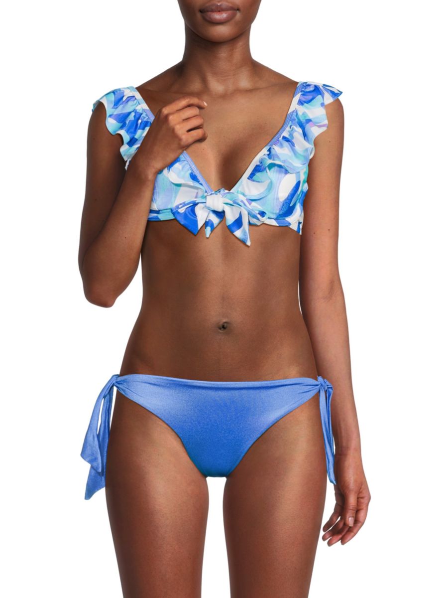 Под солнцем бикини с оборками Milly Cabana, синий мульти 
Под солнцем бикини с оборками Milly Cabana, синий мульти