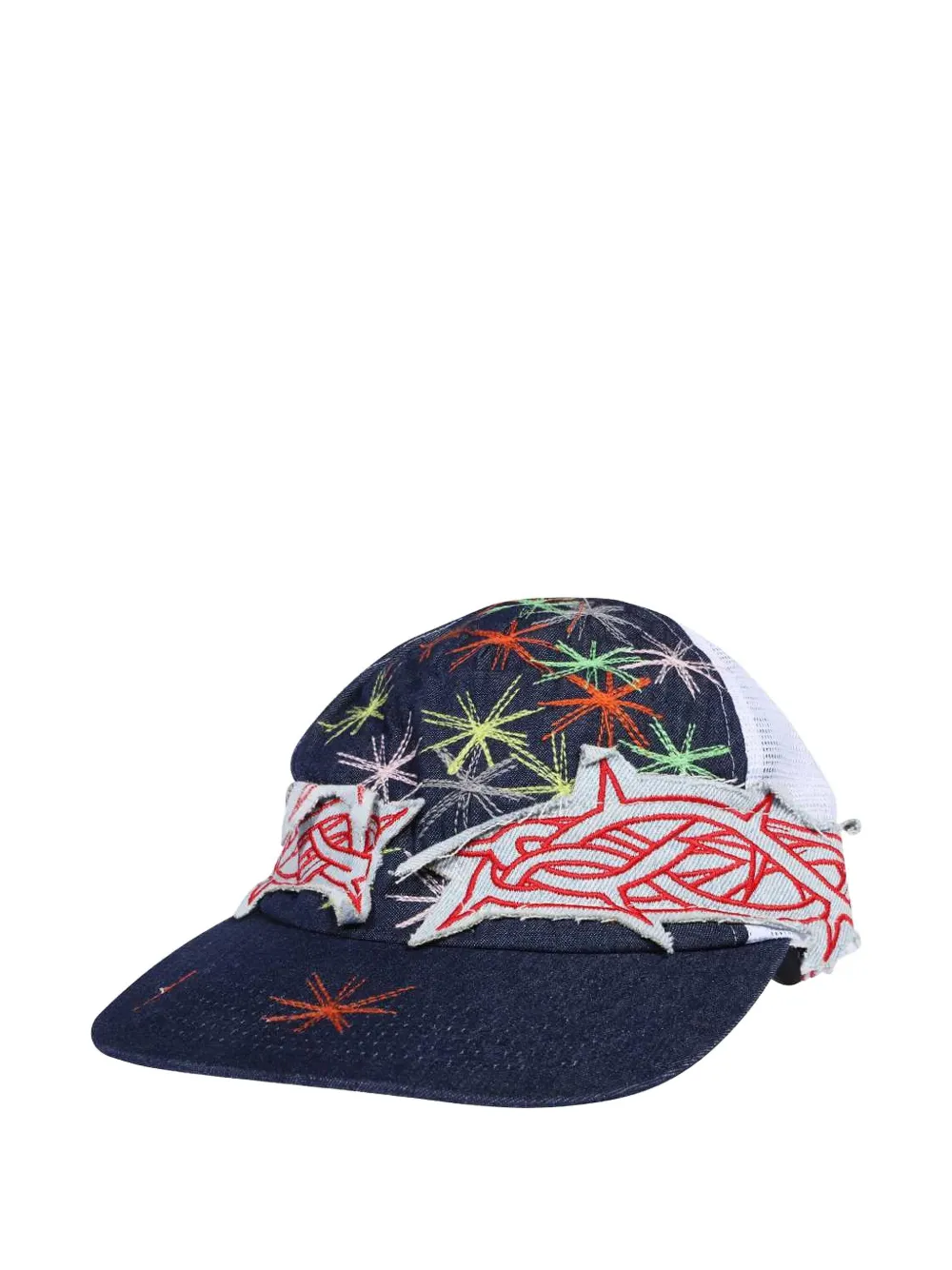 Кепка дальнобойщика с вышитой звездой Who Decides War, синий 
Кепка дальнобойщика с вышитой звездой Who Decides War, синий