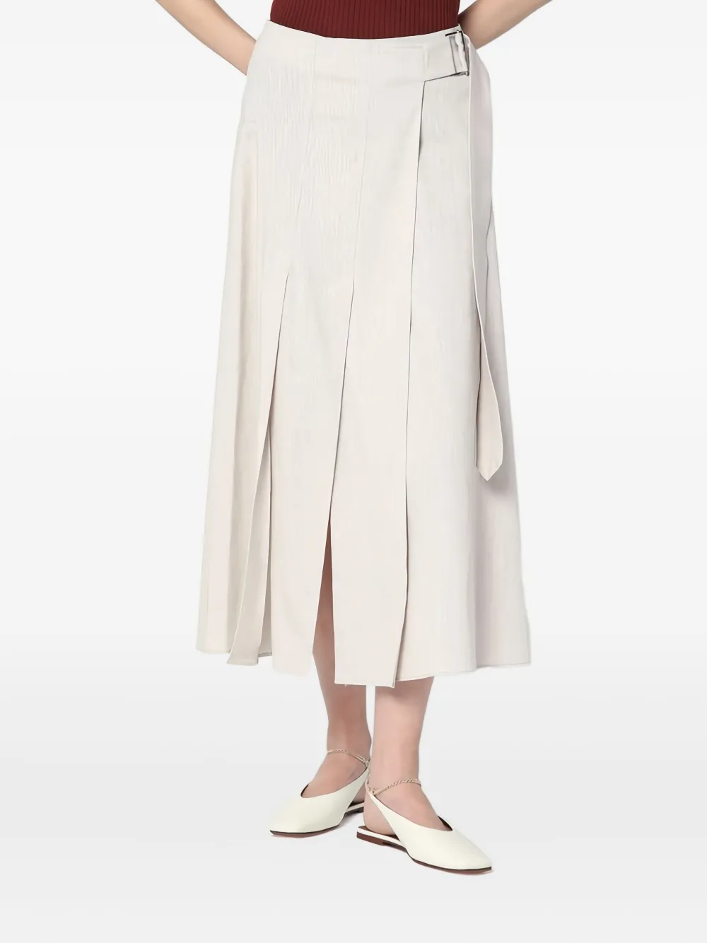 Плиссированная юбка с запахом из льняной смеси Department 5, серый
Плиссированная юбка с запахом из льняной смеси Department 5, серый