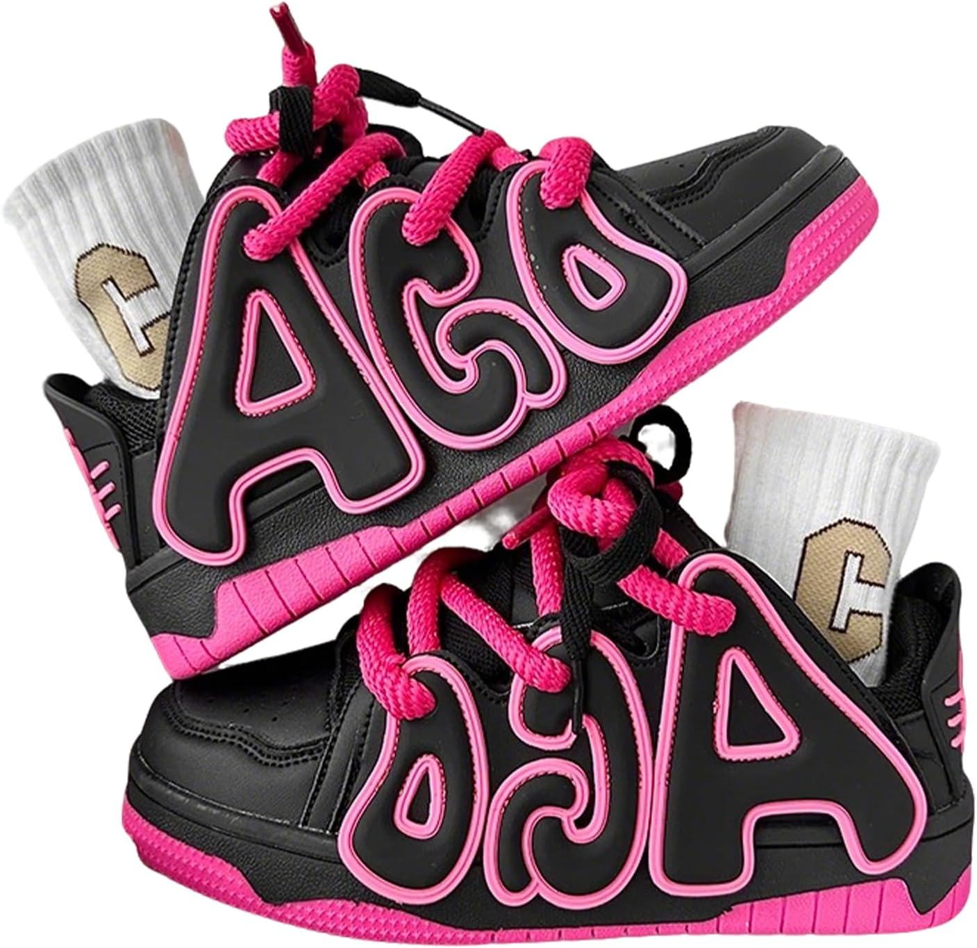 Кроссовки на платформе ZQW Chunky унисекс для женщин и мужчин, шнуровка, дизайн с буквами, неоновый контрастный цвет, объемная форма, кеды для скейтборда и повседневной носки, черный/розовый
Кроссовки на платформе ZQW Chunky унисекс для женщин и мужчин, шнуровка, дизайн с буквами, неоновый контрастный цвет, объемная форма, кеды для скейтборда и повседневной носки, черный/розовый
