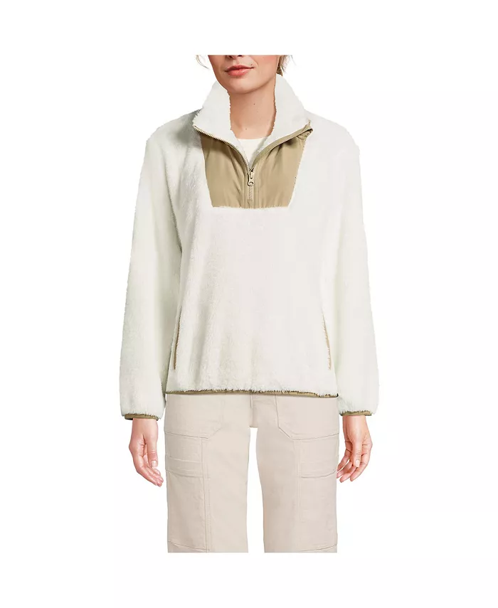 Женский уютный флисовый пуловер с высоким ворсом и застежкой-молнией на половину длины Lands' End, белый
Женский уютный флисовый пуловер с высоким ворсом и застежкой-молнией на половину длины Lands' End, белый