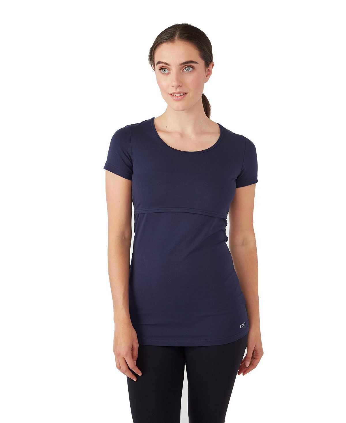 Топ для кормления Nia с короткими рукавами и круглым вырезом для беременных Modern Eternity Maternity, темно-синий 
Топ для кормления Nia с короткими рукавами и круглым вырезом для беременных Modern Eternity Maternity, темно-синий