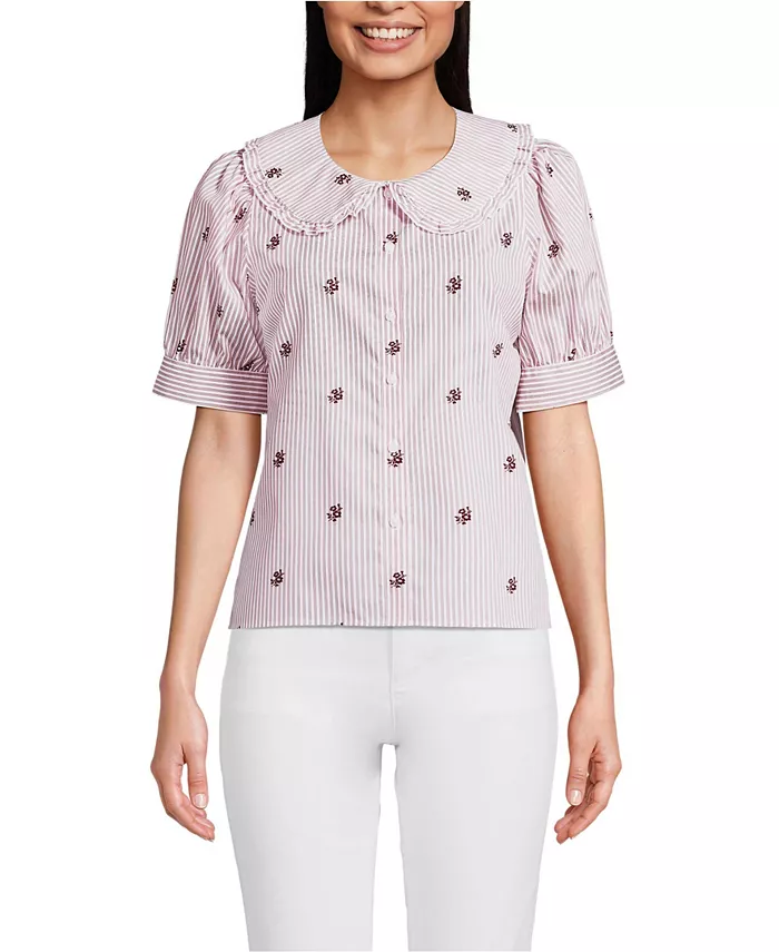 Женская рубашка Carefree из хлопка с рукавами-фонариками и воротником-стойкой Lands' End, белый
Женская рубашка Carefree из хлопка с рукавами-фонариками и воротником-стойкой Lands' End, белый