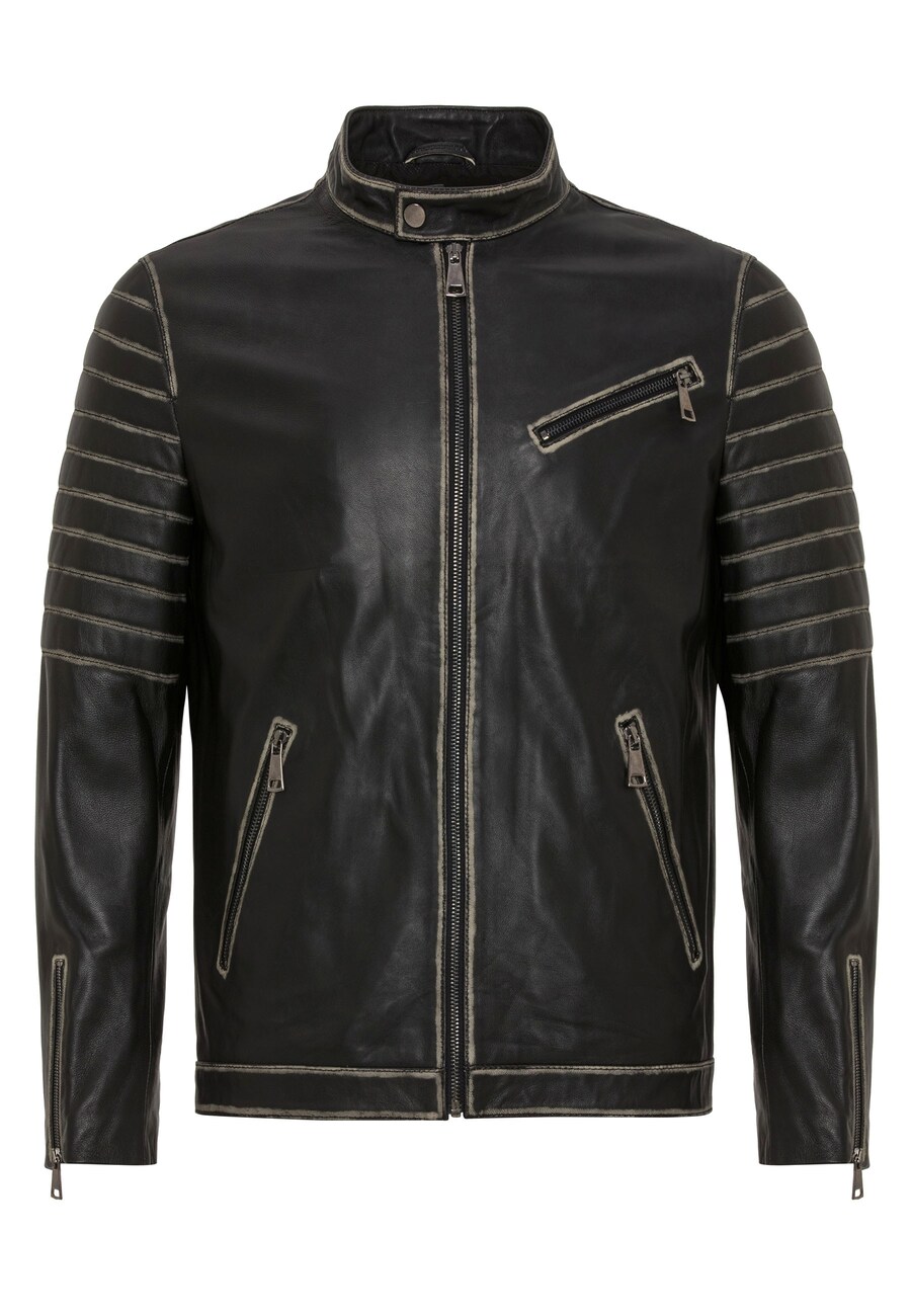 Кожаная куртка Jimmy Sanders Between-Season Jacket, черный 
Кожаная куртка Jimmy Sanders Between-Season Jacket, черный