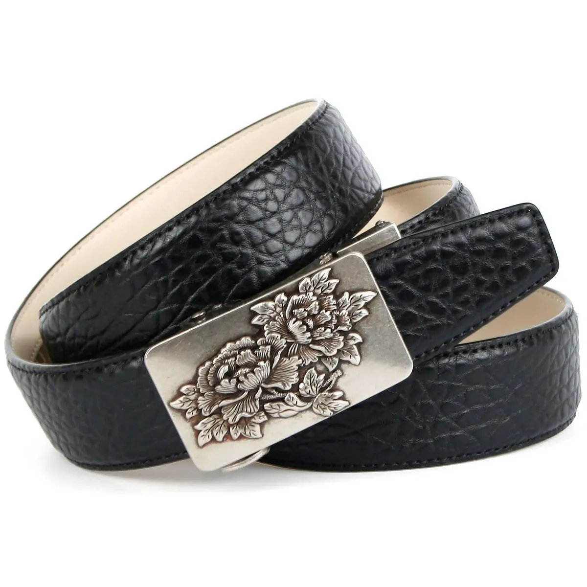 Кожаный ремень Anthoni Crown с тисненой старинной застежкой с цветочным мотивом, черный
Кожаный ремень Anthoni Crown с тисненой старинной застежкой с цветочным мотивом, черный