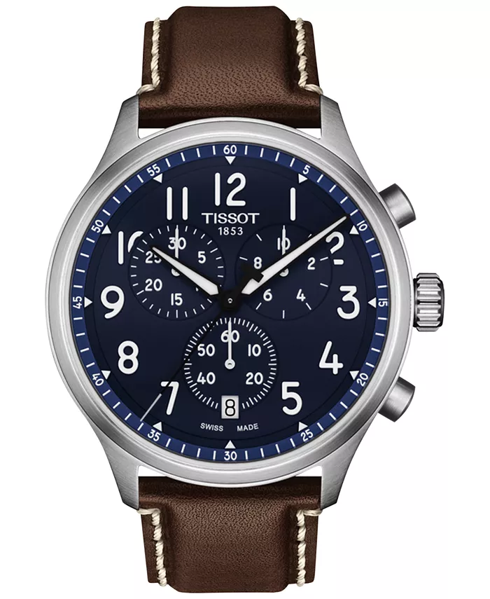Мужские швейцарские часы с хронографом XL Vintage на коричневом кожаном ремешке, 45 мм Tissot
Мужские швейцарские часы с хронографом XL Vintage на коричневом кожаном ремешке, 45 мм Tissot
