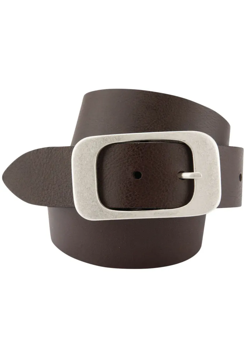Кожаный ремень BERND GÖTZ с эффектной плоской застежкой, коричневый 
Кожаный ремень BERND GÖTZ с эффектной плоской застежкой, коричневый