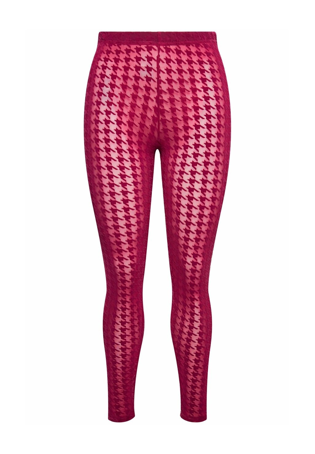 Леггинсы SHEER FLOCKED HOUNDSTOOTH Leggings Ulla Popken, цвет Berry 
Леггинсы SHEER FLOCKED HOUNDSTOOTH Leggings Ulla Popken, цвет Berry