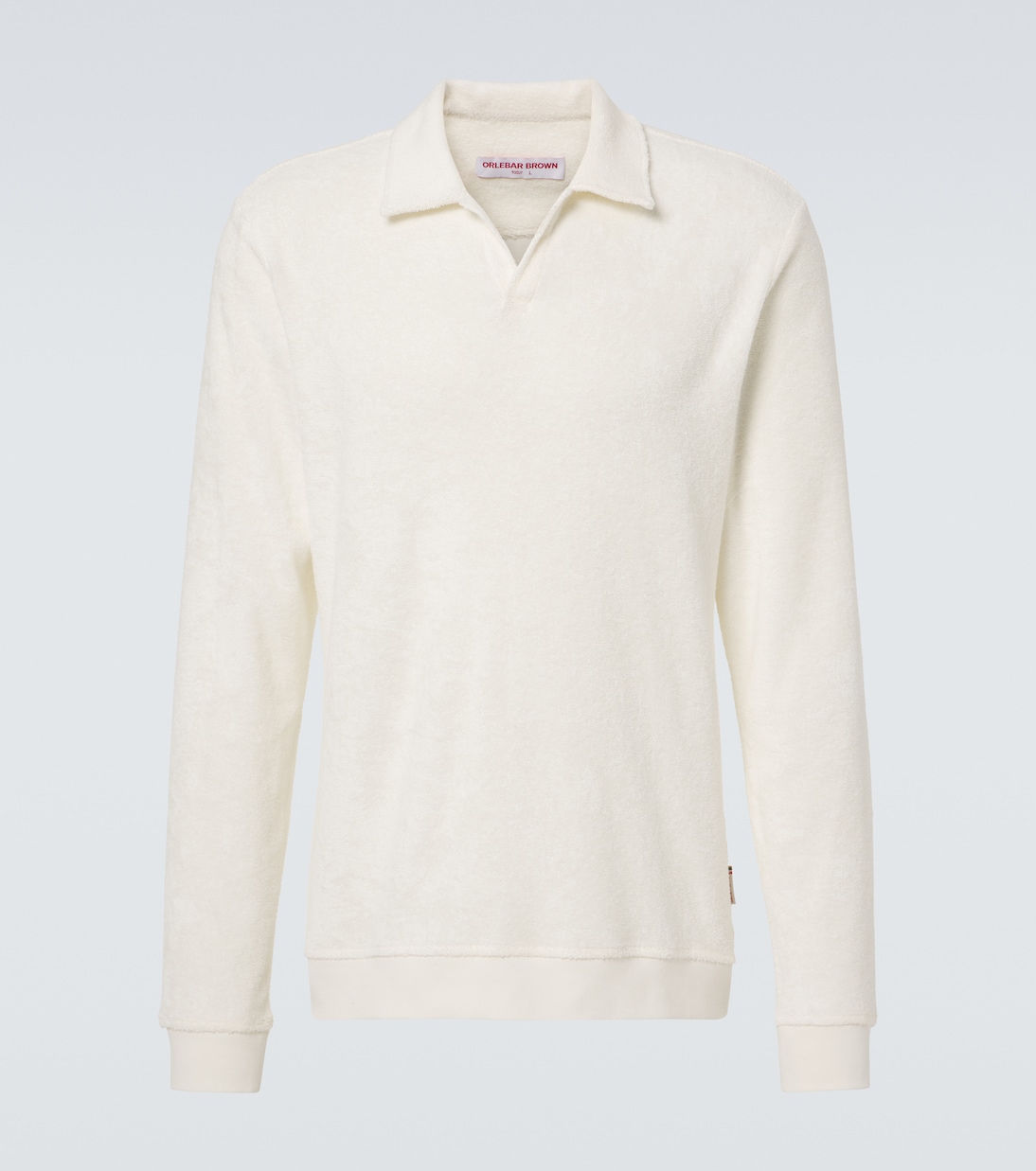 Хлопковый поло-свитер с махрой Orlebar Brown, White Sand
Хлопковый поло-свитер с махрой Orlebar Brown, White Sand