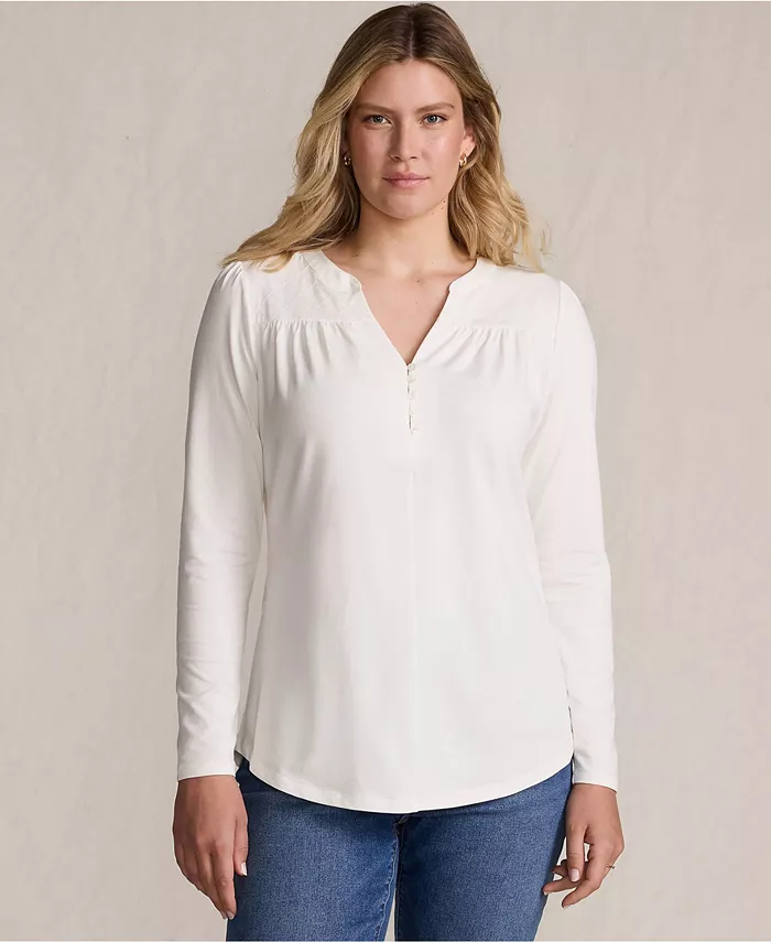 Женская легкая трикотажная туника с длинным рукавом и вырезом Lands' End, слоновая кость/кремовый
Женская легкая трикотажная туника с длинным рукавом и вырезом Lands' End, слоновая кость/кремовый