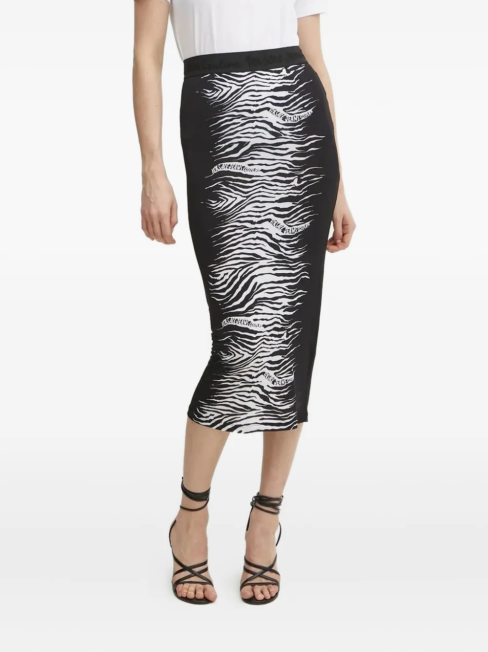 Юбка миди с зебровым принтом Versace Jeans Couture, черный
Юбка миди с зебровым принтом Versace Jeans Couture, черный