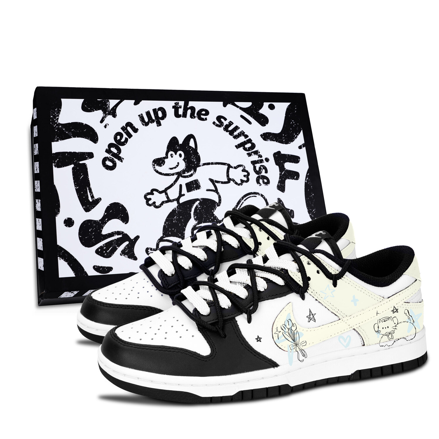 Nike Кроссовки для скейтбординга Dunk Star Cat Flower Painting Slip Resistant Abrasion Resistant Low top для детей светло-желтый
Nike Кроссовки для скейтбординга Dunk Star Cat Flower Painting Slip Resistant Abrasion Resistant Low top для детей светло-желтый