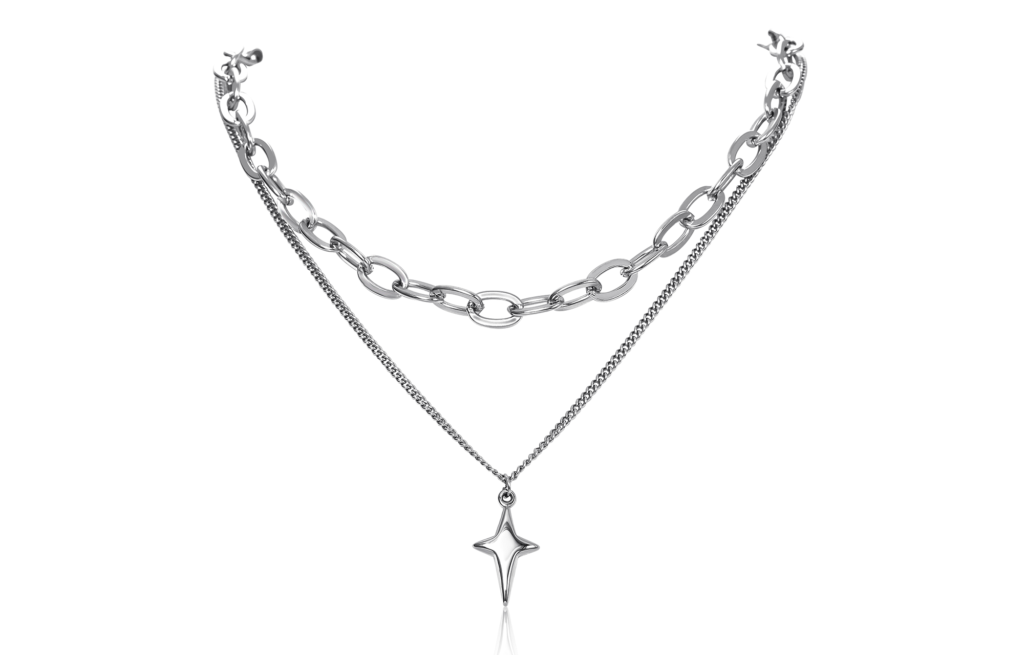 Титановая стальная цепь унисекс Zeroline, Four Stars Stacked On A Necklace
Титановая стальная цепь унисекс Zeroline, Four Stars Stacked On A Necklace