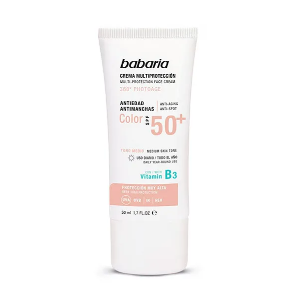 Защитный крем для лица с витамином В3 Crema Multiprotección Color SPF50+ Babaria, 50 ml
Защитный крем для лица с витамином В3 Crema Multiprotección Color SPF50+ Babaria, 50 ml