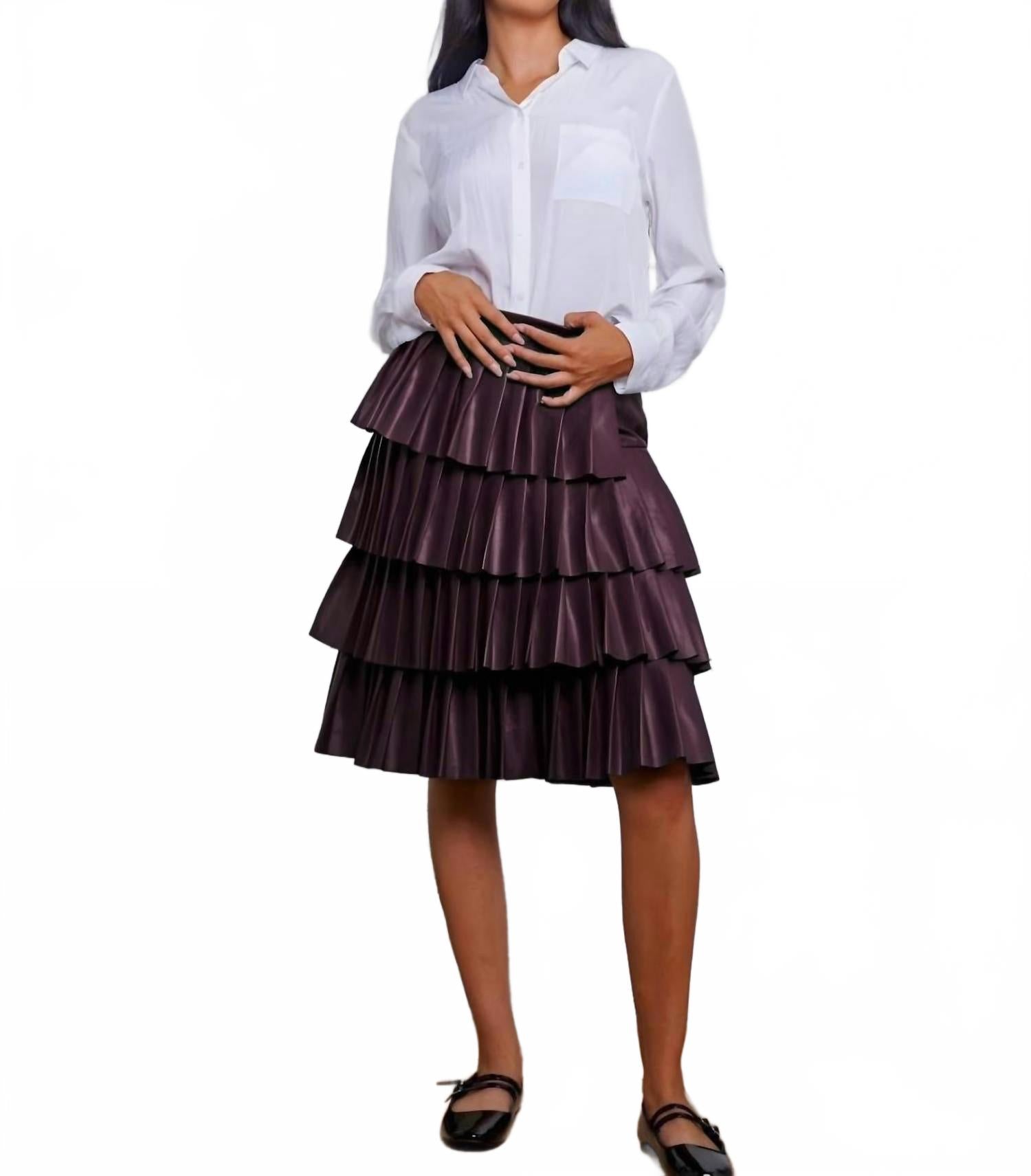 Хейли Многослойная юбка в цвете мерло Esteem Couture, Merlot 
Хейли Многослойная юбка в цвете мерло Esteem Couture, Merlot