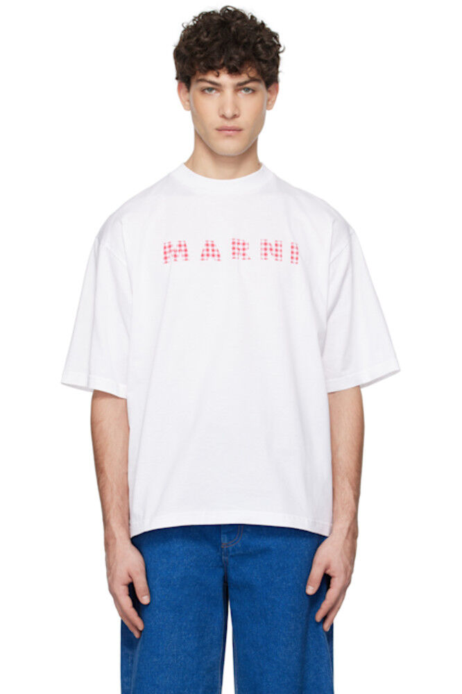 Белая клетчатая футболка с круглым вырезом и логотипом «Marni», Белый, Белая клетчатая футболка с круглым вырезом и логотипом «Marni»
Белая клетчатая футболка с круглым вырезом и логотипом «Marni», Белый, Белая клетчатая футболка с круглым вырезом и логотипом «Marni»