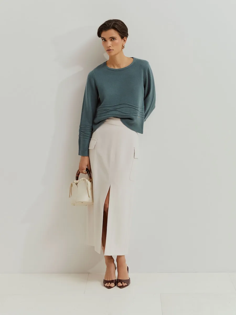 Женский джемпер из шерсти с зелеными аппликациями Lion of Porches
Женский джемпер из шерсти с зелеными аппликациями Lion of Porches