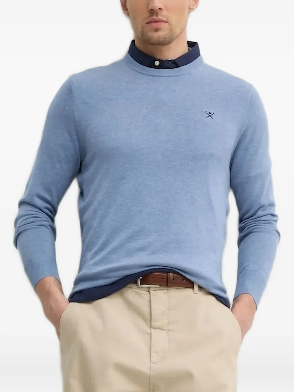 Джемпер с круглым вырезом и вышитым логотипом Hackett, синий
Джемпер с круглым вырезом и вышитым логотипом Hackett, синий