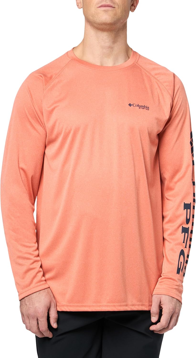 Columbia мужская футболка PFG Terminal Tackle с длинным рукавом, Faded Peach Heather/Collegiate Navy Log
Columbia мужская футболка PFG Terminal Tackle с длинным рукавом, Faded Peach Heather/Collegiate Navy Log