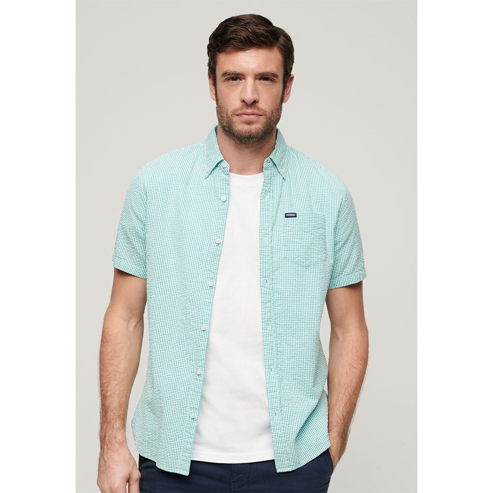 Рубашка с коротким рукавом Superdry Seersucker, зеленый
Рубашка с коротким рукавом Superdry Seersucker, зеленый