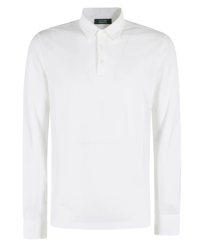Белая рубашка поло из ледяного хлопка с длинным рукавом Zanone, белый
Белая рубашка поло из ледяного хлопка с длинным рукавом Zanone, белый