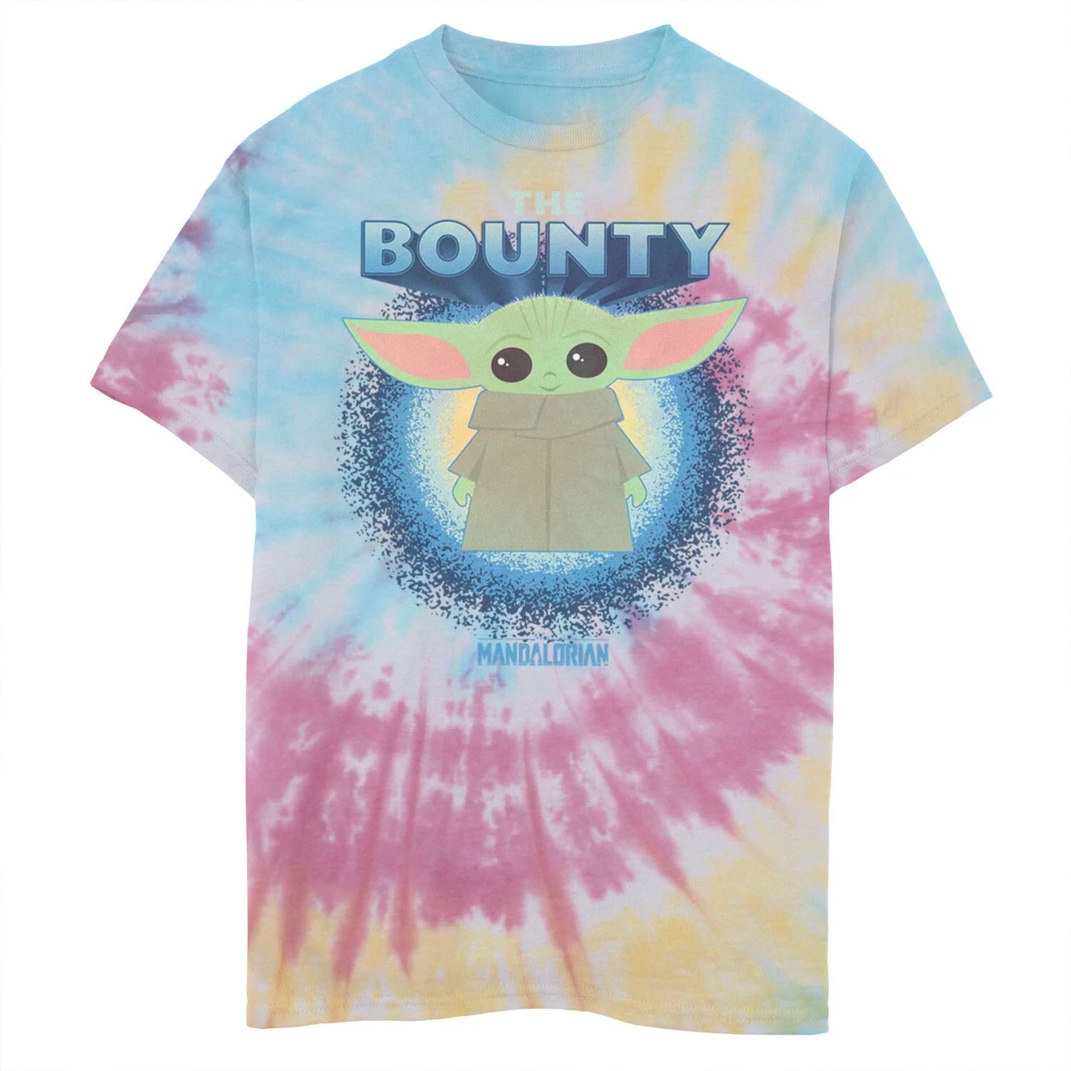 Футболка с рисунком «Тай-Дай» для мальчиков 8–20 лет, «Звездные войны», «Мандалорец Грогу, он же Бэби Йода, Баунти», футболка с рисунком «Тай-Дай» Star Wars